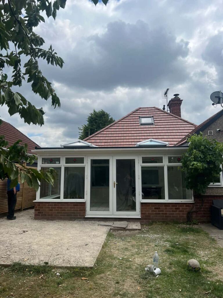 This is a photo of a hipped roof on a bungalow that has just had roof repairs carried out. Works carried out by Liphook Roofing Repairs